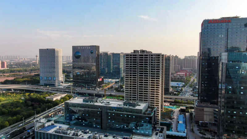 河南郑州城市风光航拍图 