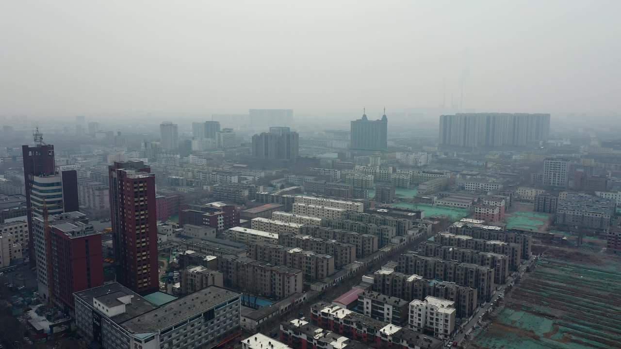 航拍山东淄博城市风景 8