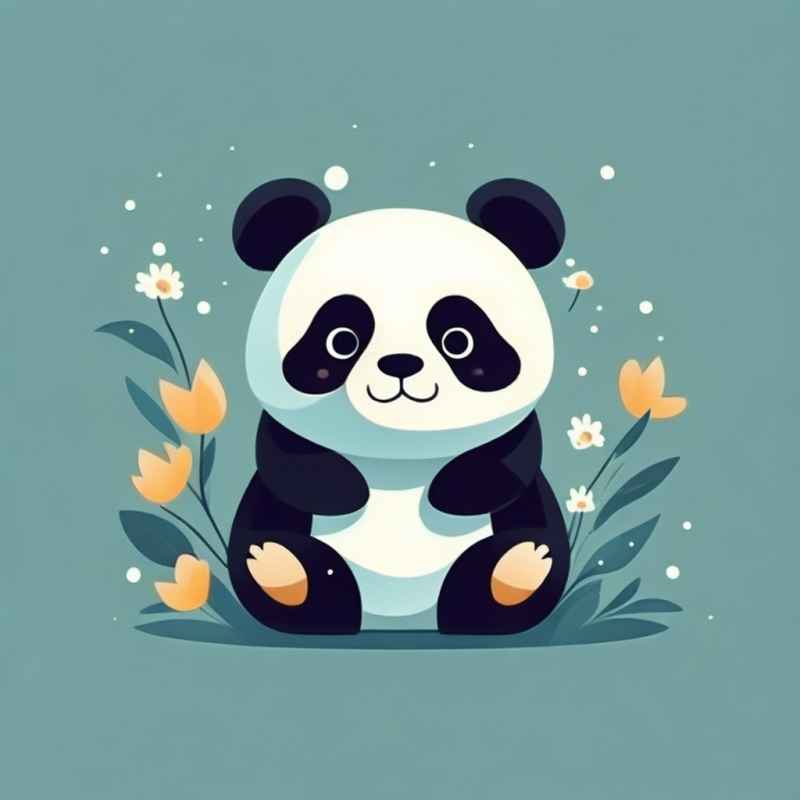 可爱熊猫插画简约风格 101