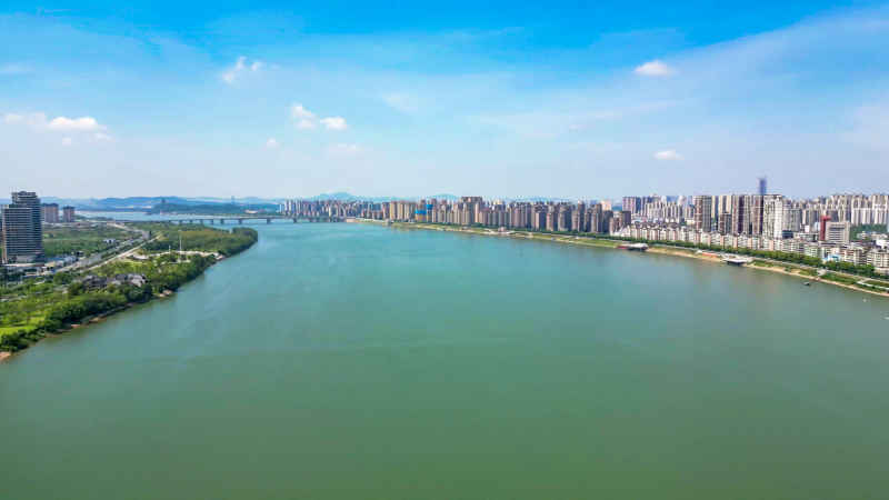 江西抚州城市风光航拍图 