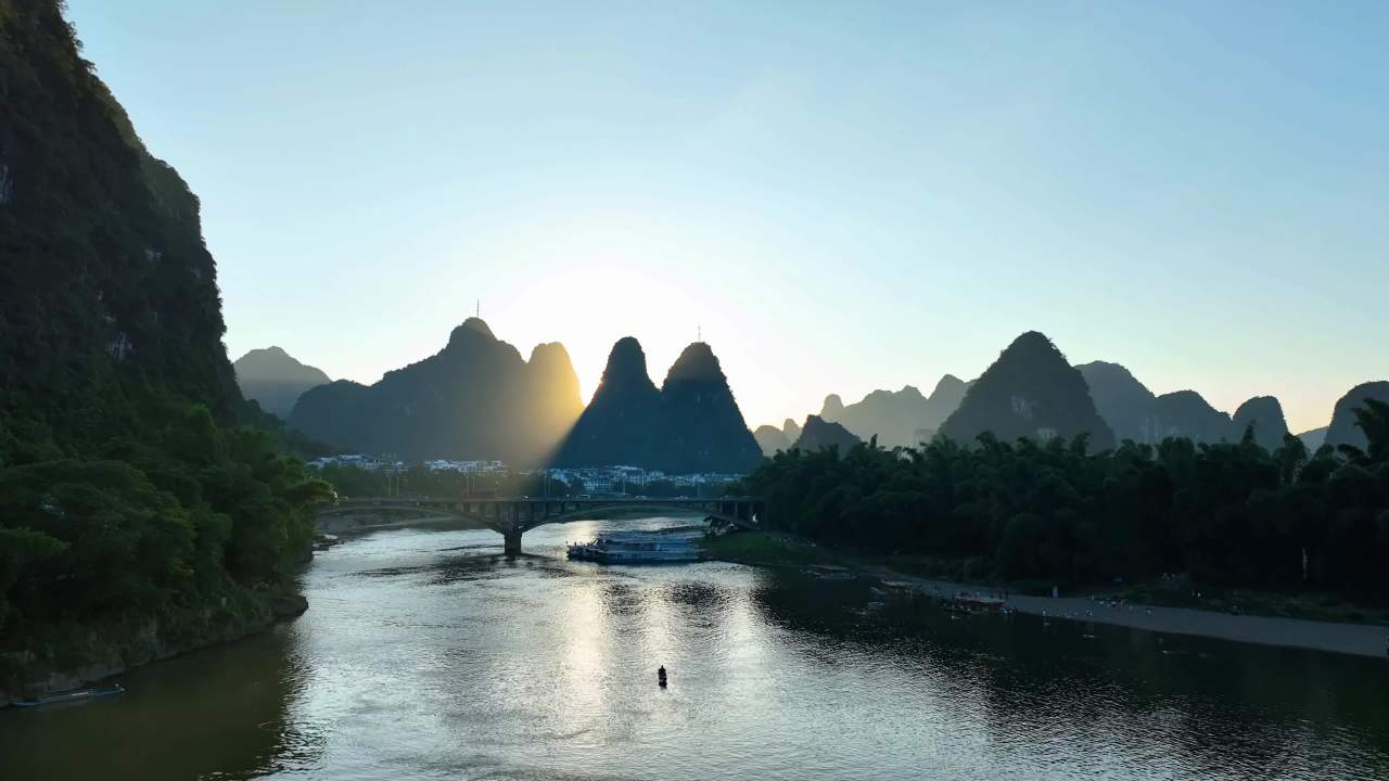 漓江日落美景