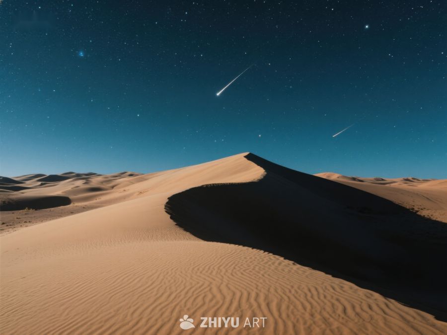 沙漠夜空下的流星划过 99
