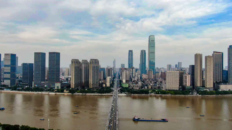 湖南长沙城市风光航拍图 