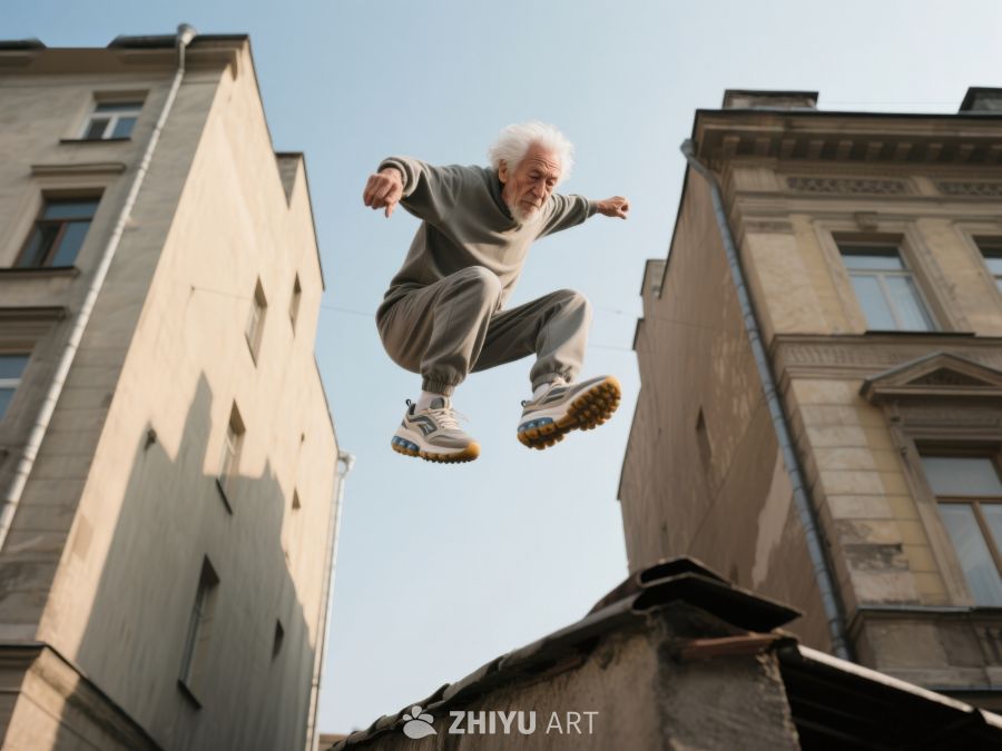 老人在城市屋顶间跳跃 494