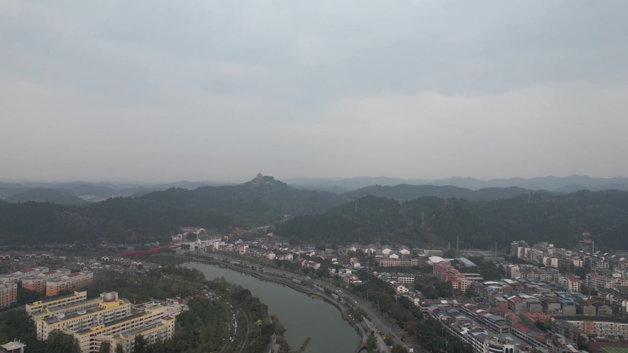 四川遂宁城市风光航拍