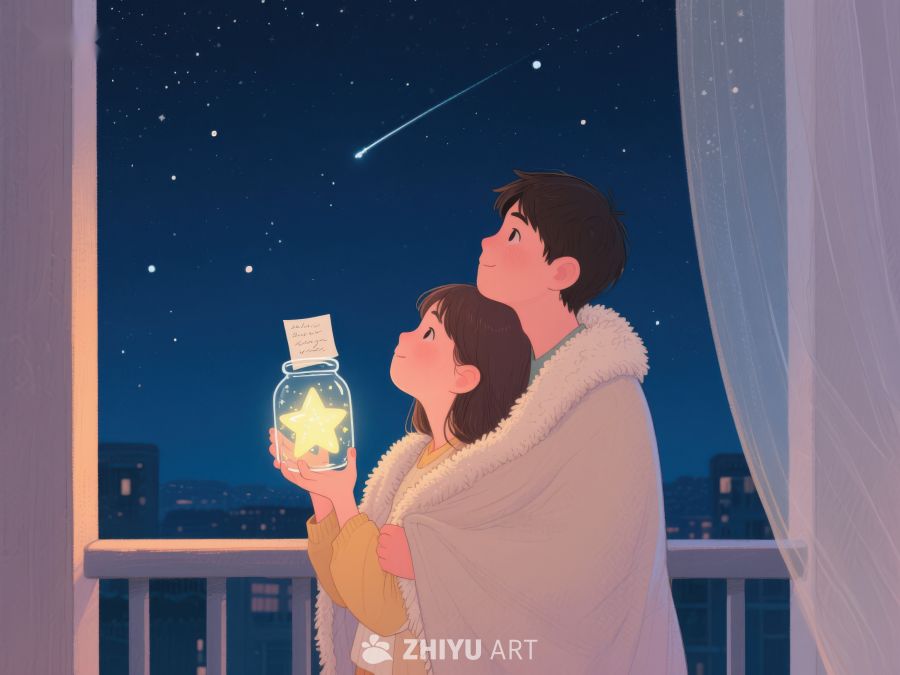 夜空下共赏流星的温馨时刻 1059