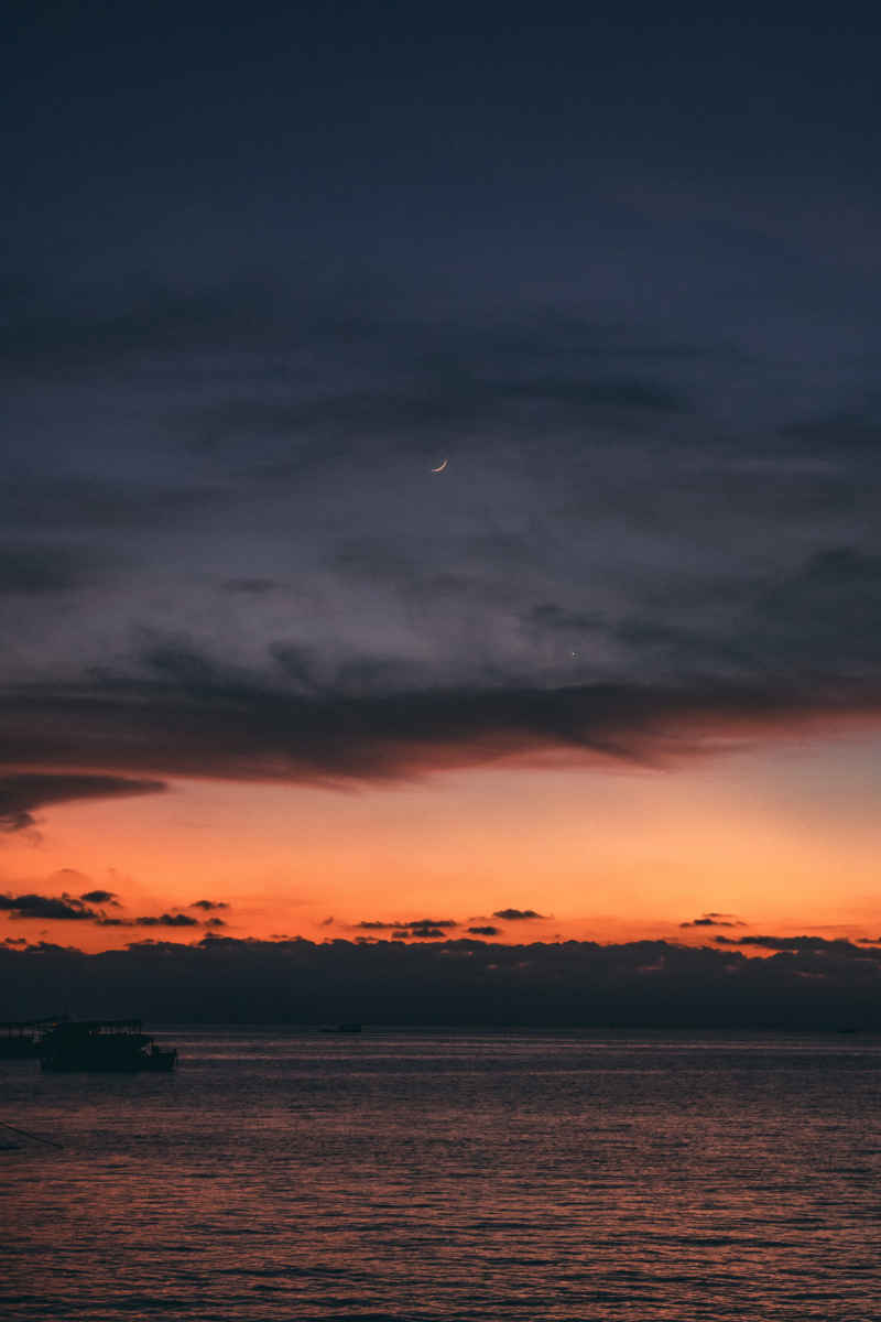 夏夜 海边 晚霞 3