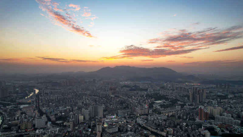 广东江门城市风光航拍图 