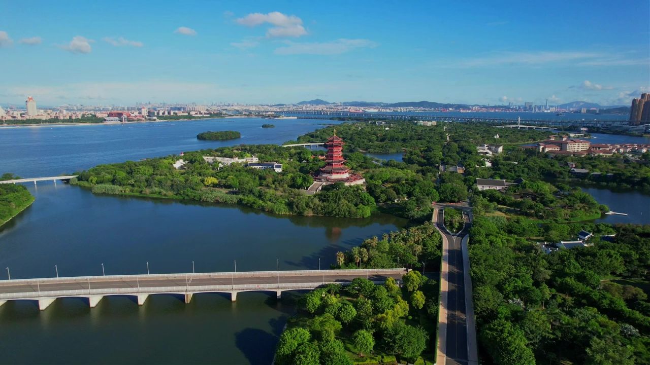 航拍厦门园博苑景观