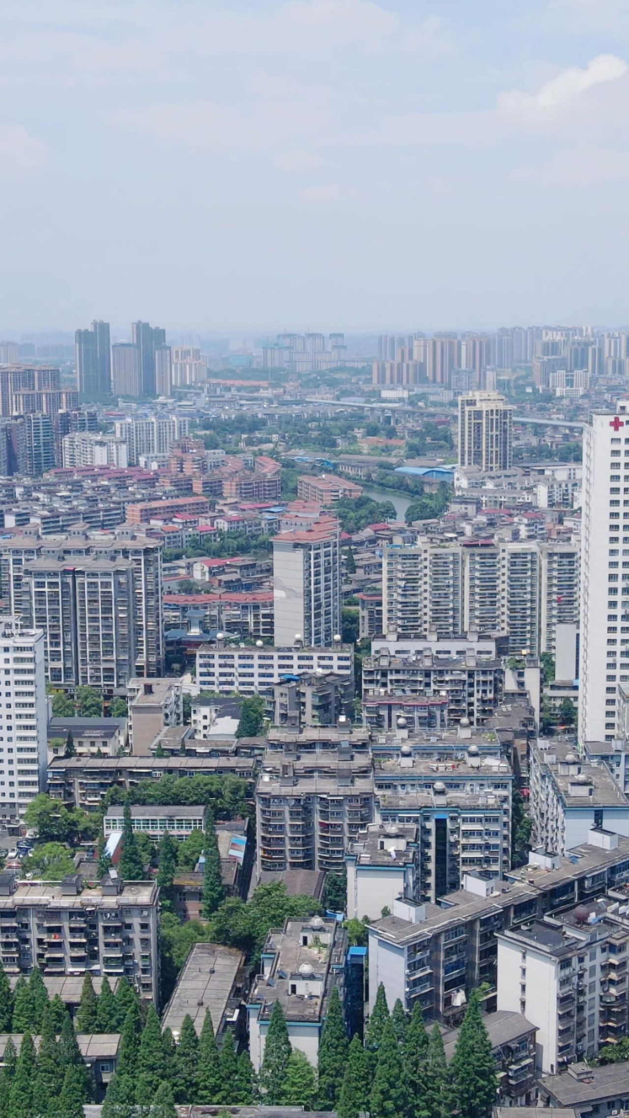 航拍湖南株洲城市建设