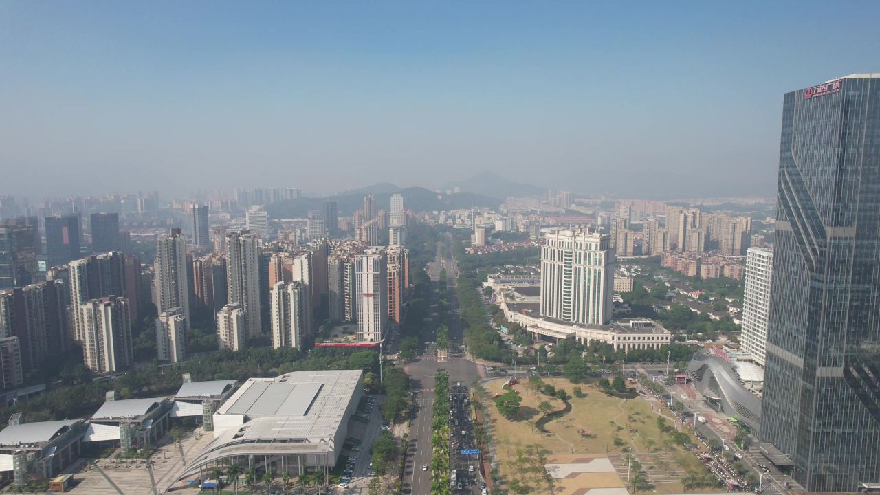 广东江门城市交通航拍