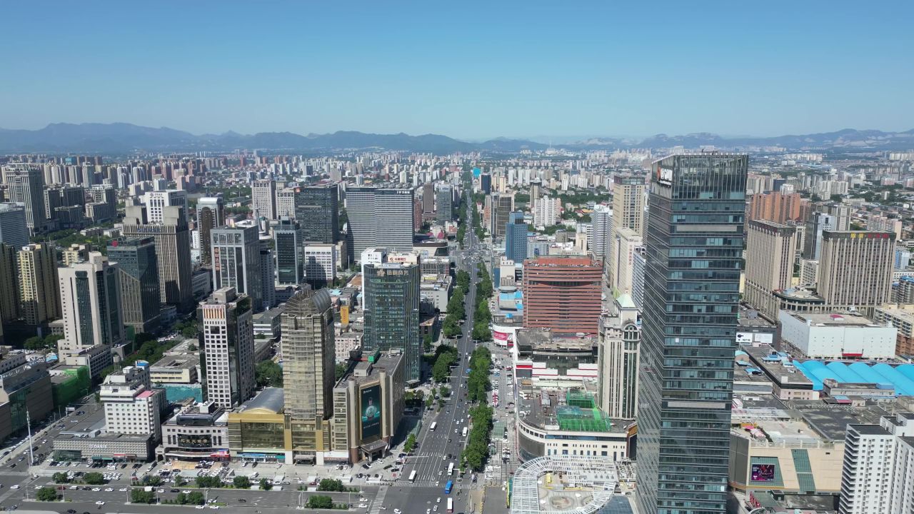  航拍河北石家庄城市建设石家庄大景
