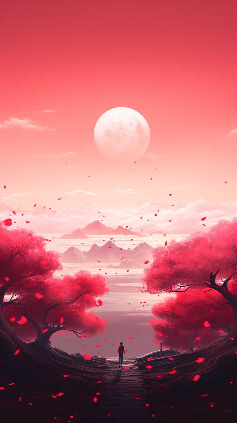 红色背景艺术图