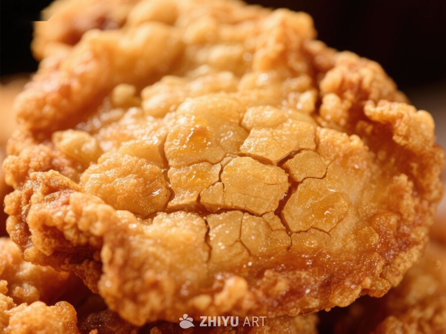 酥脆炸鸡块特写