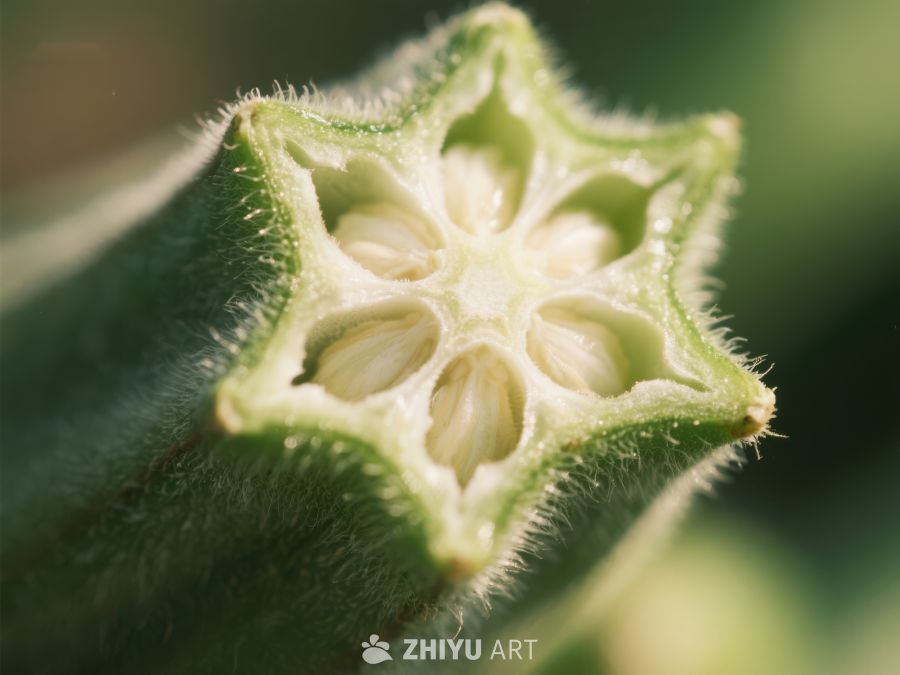 切开的绿色果实内部结构特写 264