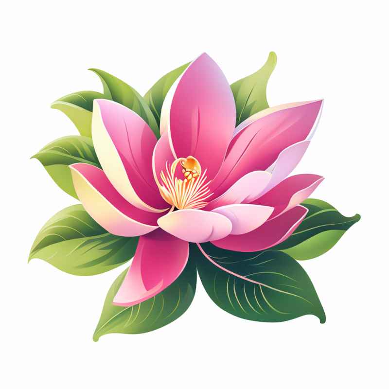 春季玉兰花扁平插画 3