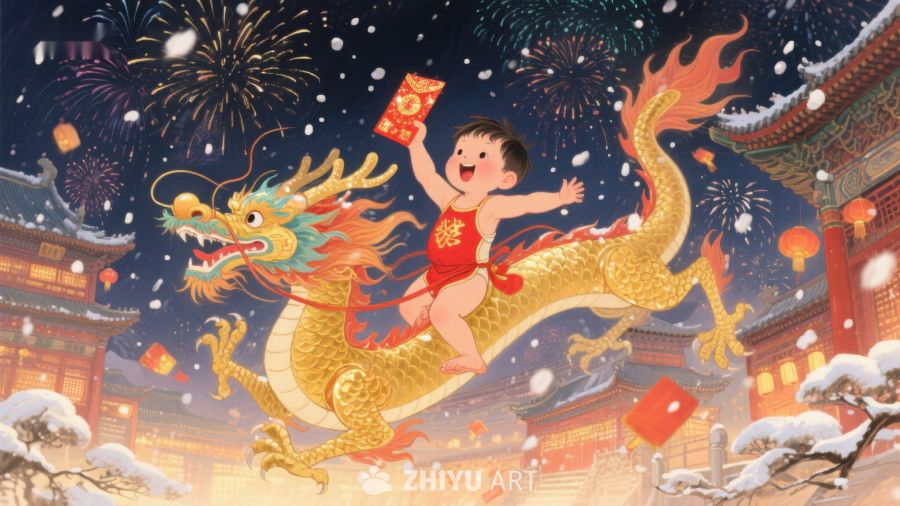 童子骑龙迎新春 114