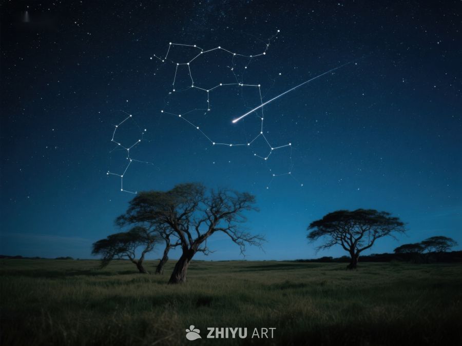 夜空下的草原与星座 288