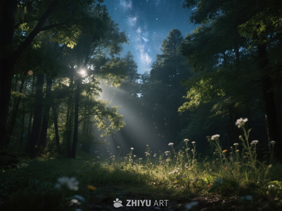 晨光穿透森林，照亮幽静小径 6