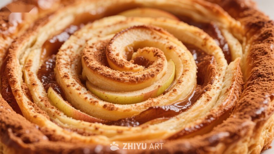 螺旋苹果派的诱人特写