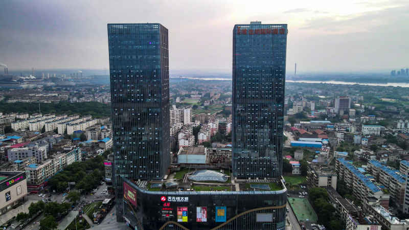 湖南湘潭城市风光航拍 