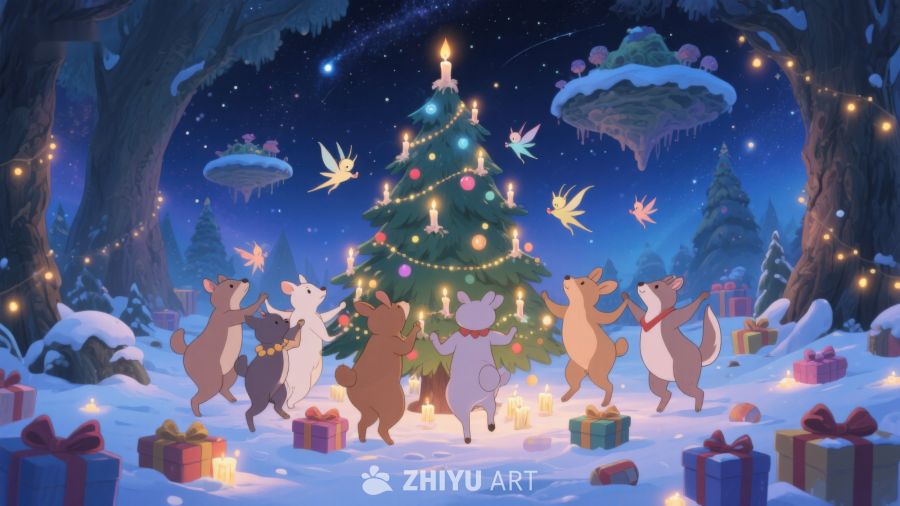 森林动物欢庆圣诞夜 159
