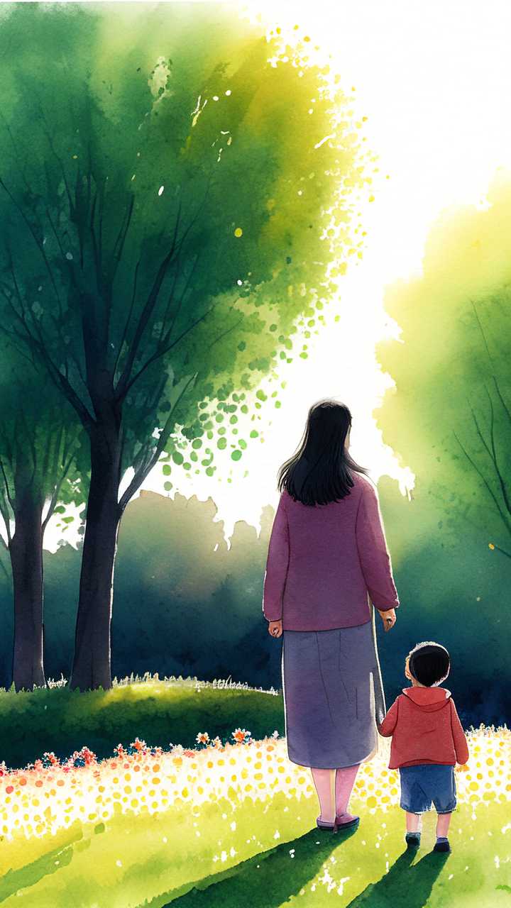 母亲节孩子和妈妈