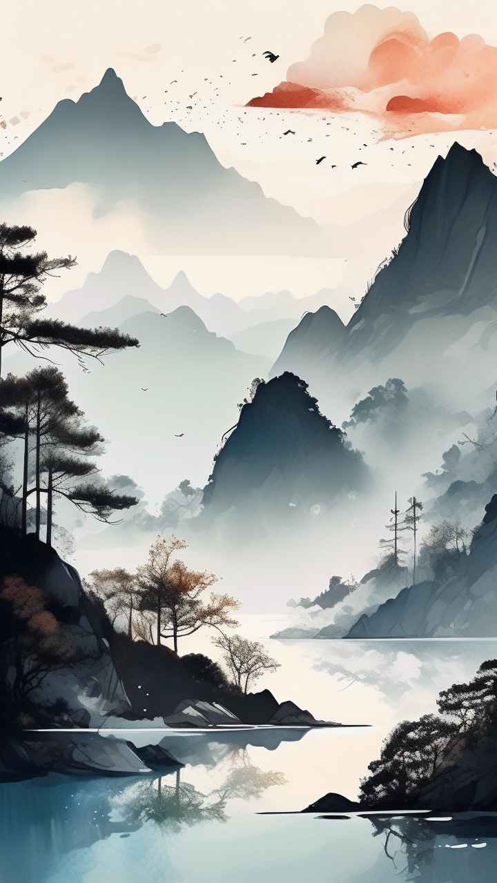 山水画国风背景 27