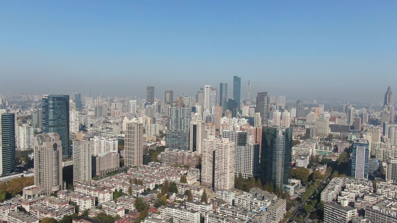 江苏南京城市风光旅游景区地标建筑航拍 