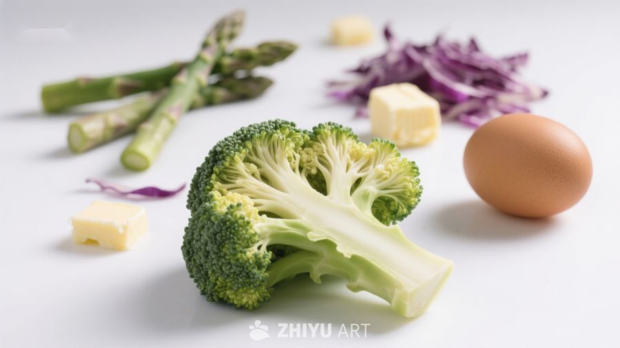 新鲜蔬菜与鸡蛋食材组合