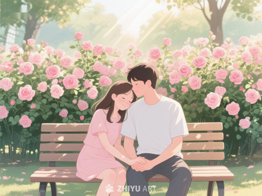 公园长椅上的温馨情侣 209