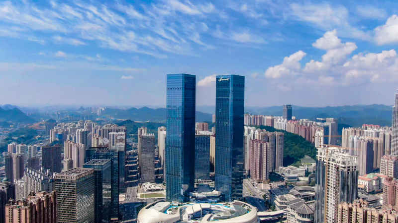 贵州贵阳城市建设航拍摄影图