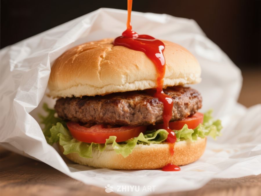 美味汉堡配番茄酱 428