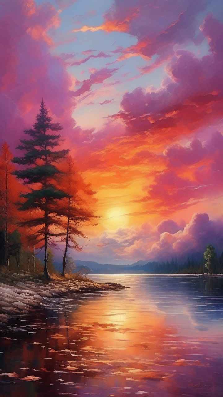 火烧云自然主题插画 17