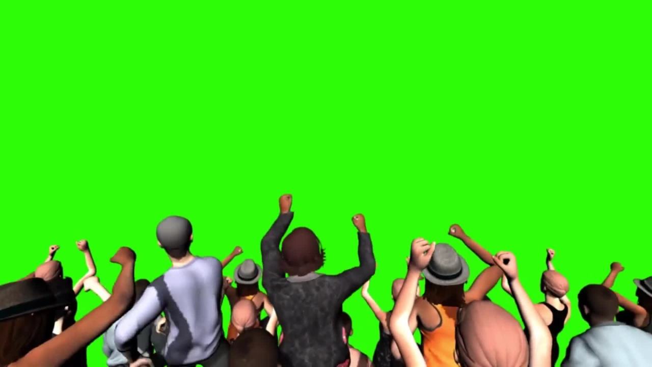 326. 【绿幕素材】看台上，人群高声欢呼（动画版本） 179