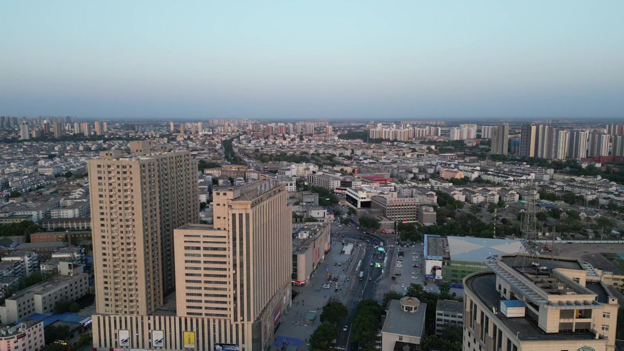 河北保定城市风光航拍