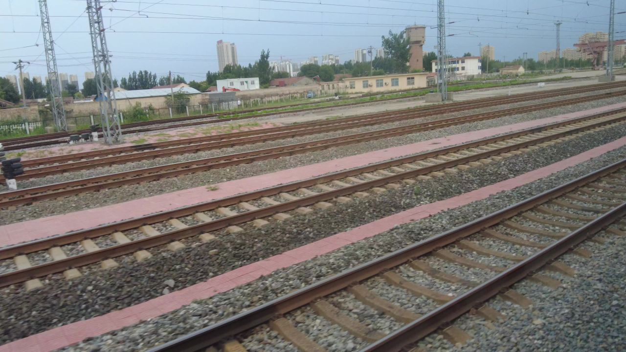 旅游旅途火车窗外风景风光实拍 