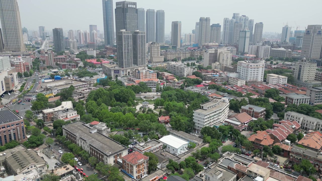  航拍天津中心公园