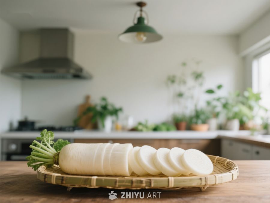 厨房案板上的切片萝卜 31