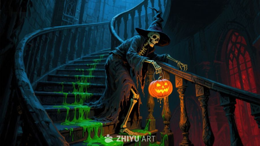 幽灵巫师持灯下楼