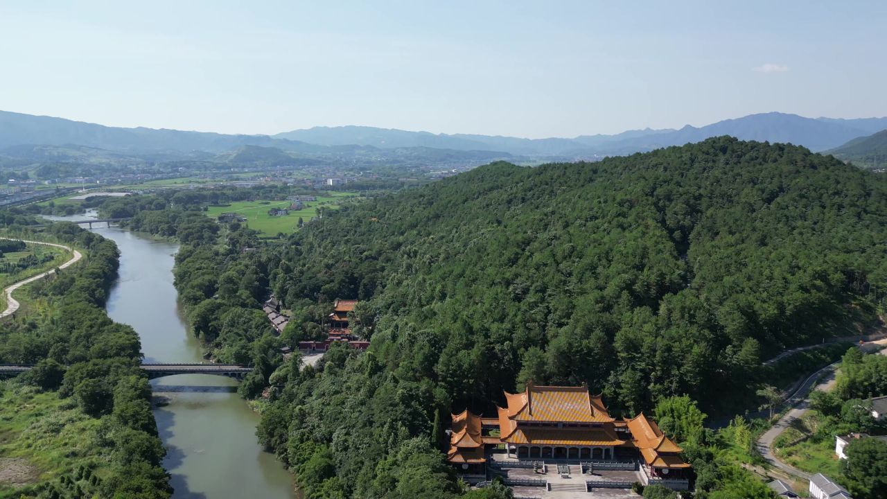 湖南株洲炎帝陵5A景区航拍 