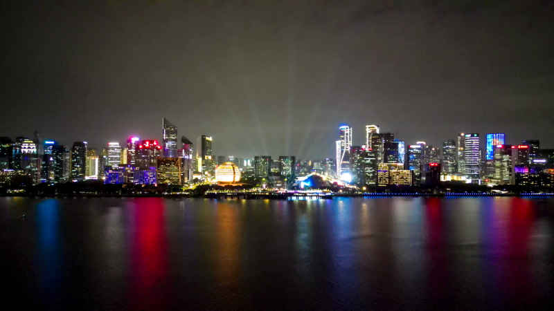 浙江杭州城市风光航拍摄影图 