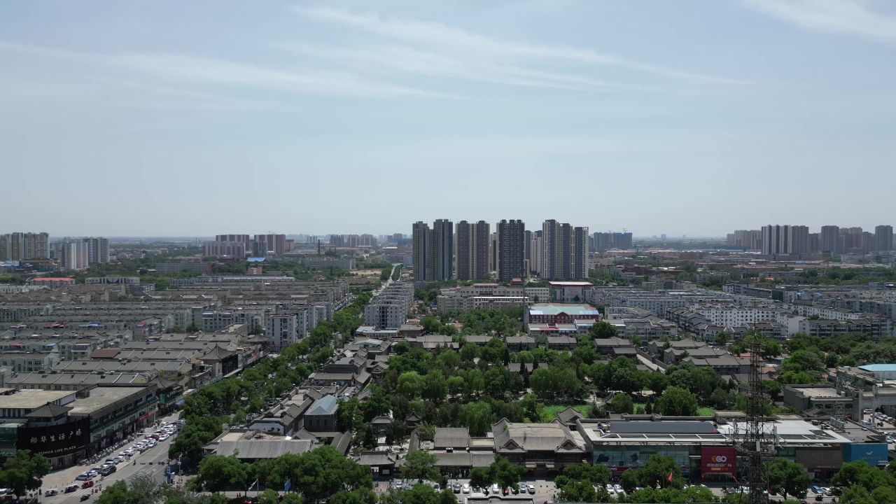 河北保定城市风光航拍