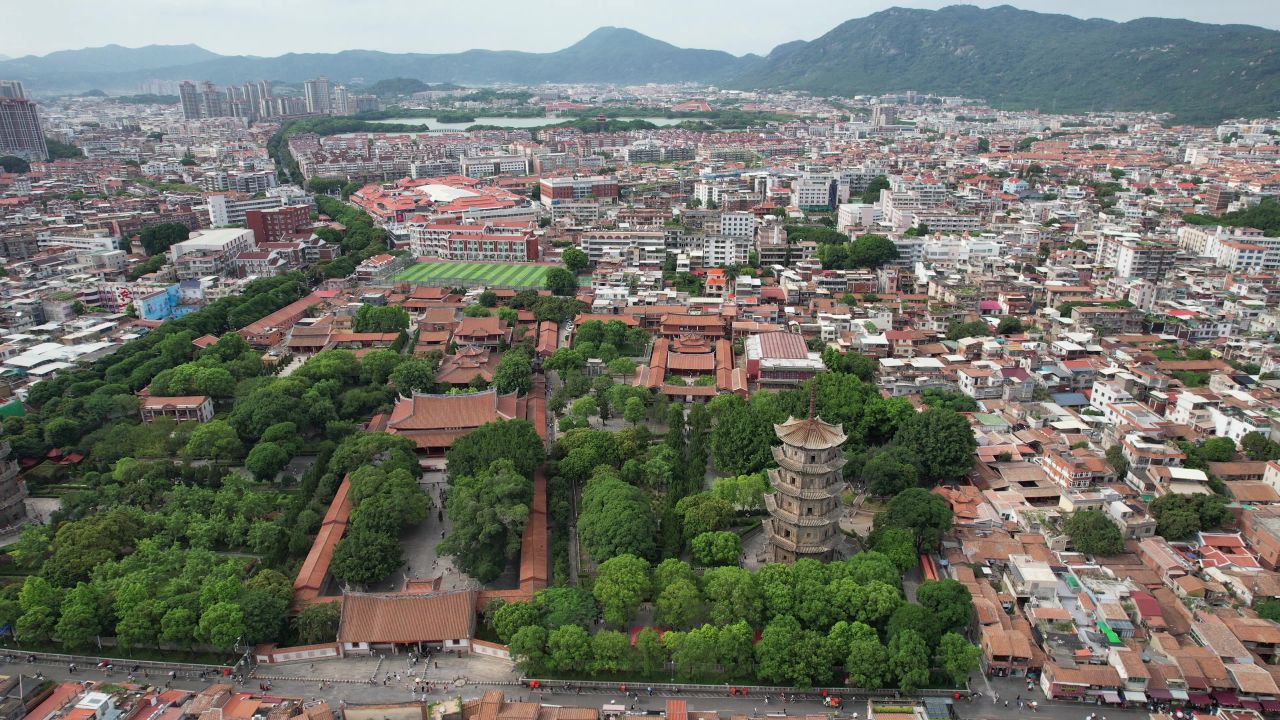 福建泉州城市风光地标建筑航拍