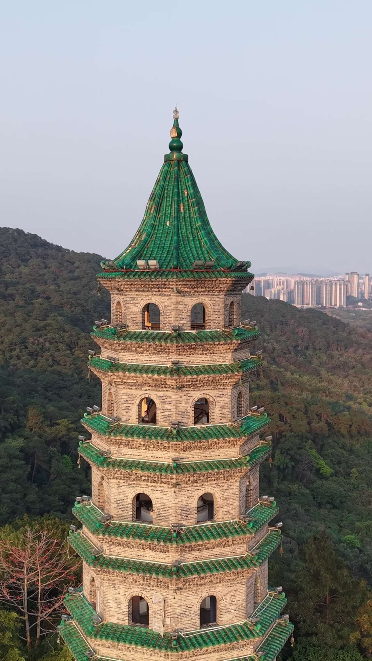古塔夕照：森林与城市的交响