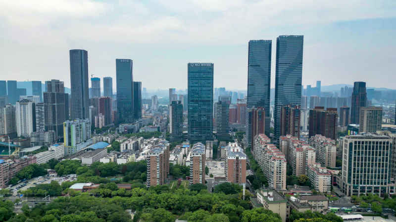 湖南长沙城市风光航拍摄影图 