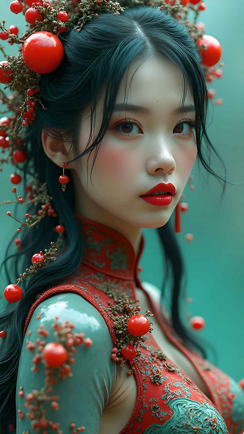 红色女子户外拍摄系列高清艺术视觉 42