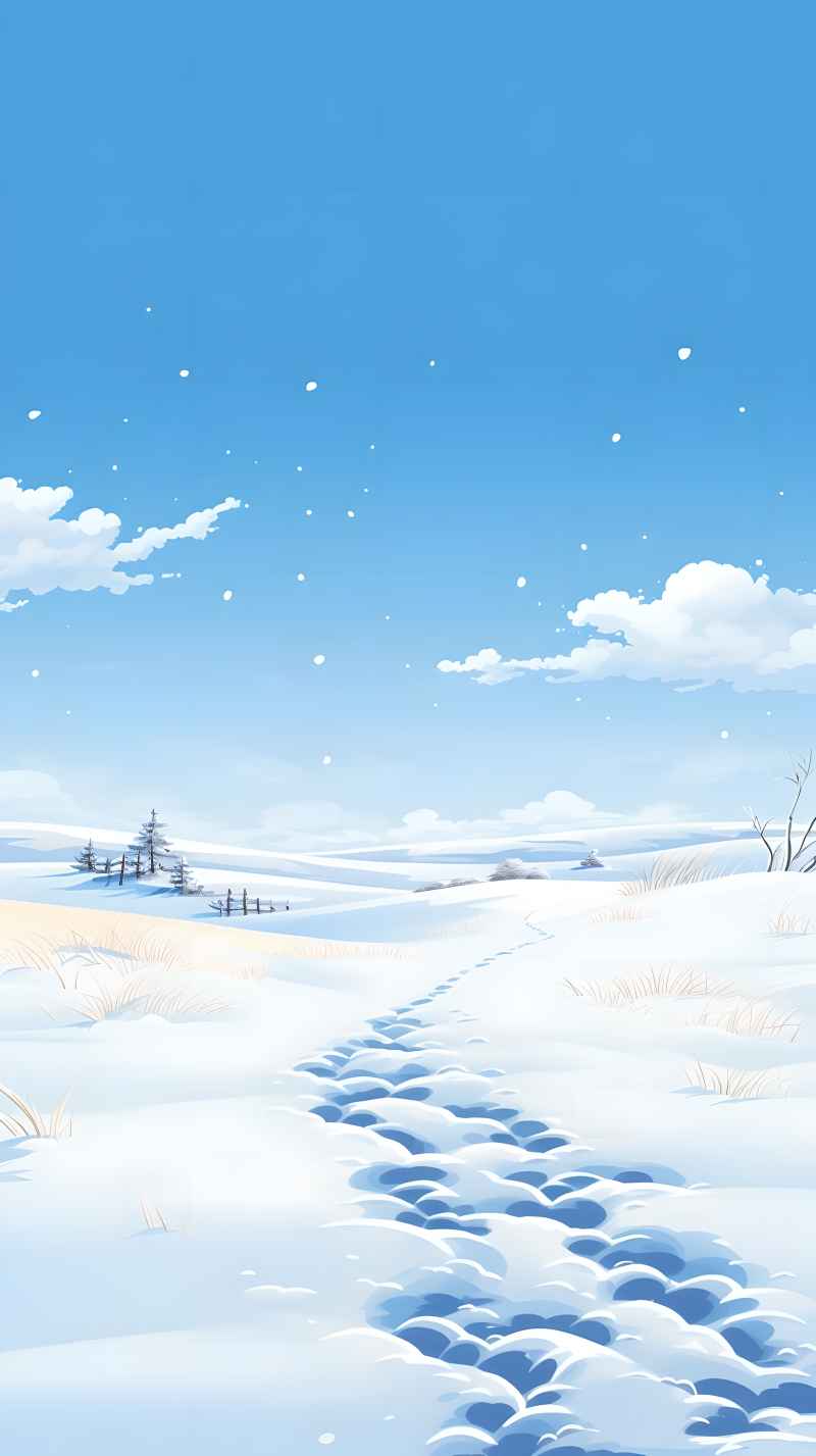 冬季唯美创意背景插画图 68