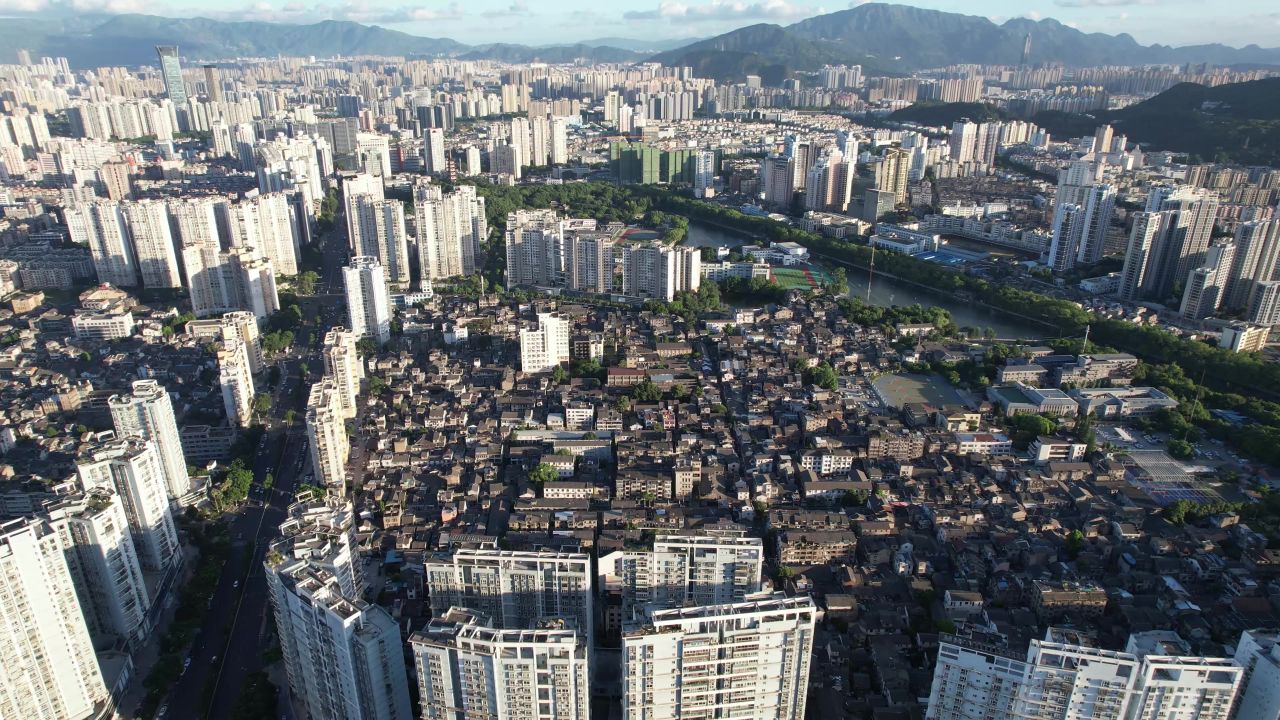 浙江温州城市风光地标建筑航拍 