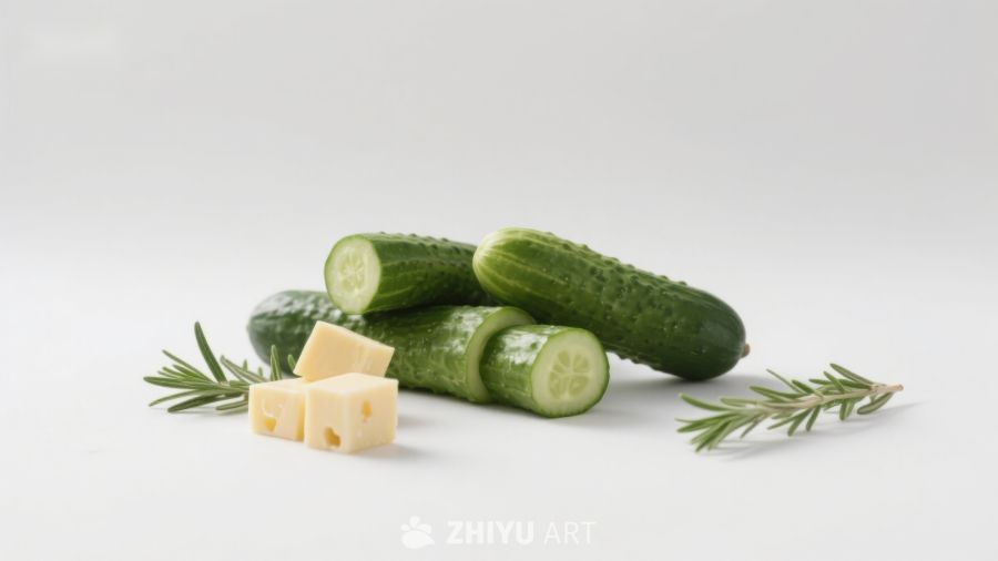 黄瓜奶酪与迷迭香静物